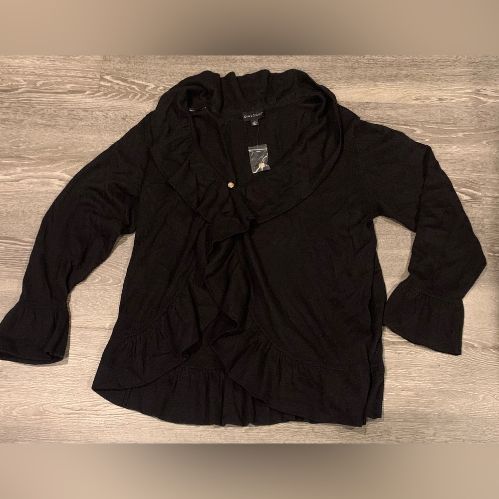 Dialogue Black Women’s Size 2X Long Sleeve Sweater Top